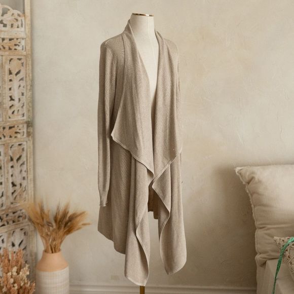Women’s White House Black Market Tan Open Front Sweater size S - Picture 1 of 13